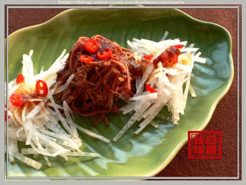 沙茶萝卜牛肉丝的做法(凉菜)